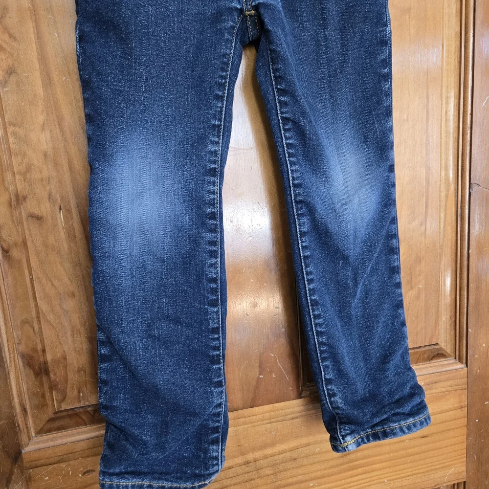 GAP Plaid Flannel Lined Boys Jeans Sz 6 Regular Straight EUC